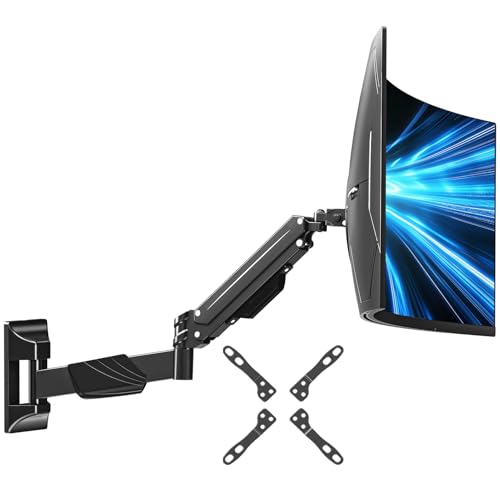 Image of MOUNTUP Monitor Wall Mount for 22-43 Inch Curved Screens, Holds 2.2 to 33.1 lbs, Ultrawide Computer Monitor Wall Mount, Heavy Duty Wall Monitors Arm, 75x75 mm to 200x200 mm Vesa Mounts