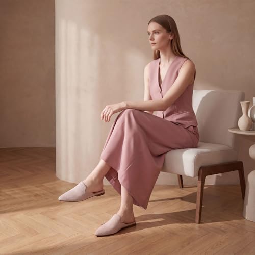 Image of Tilocow Knit Mules Office Slip on Loafers Business Casual Flats for Women
