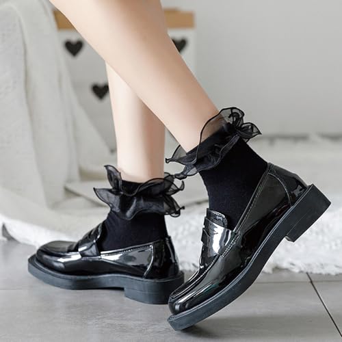Image of Women Ankle Socks - Frilly Ruffle Socks, Comfortable & Cute, Perfect for Dresses & Fashion
