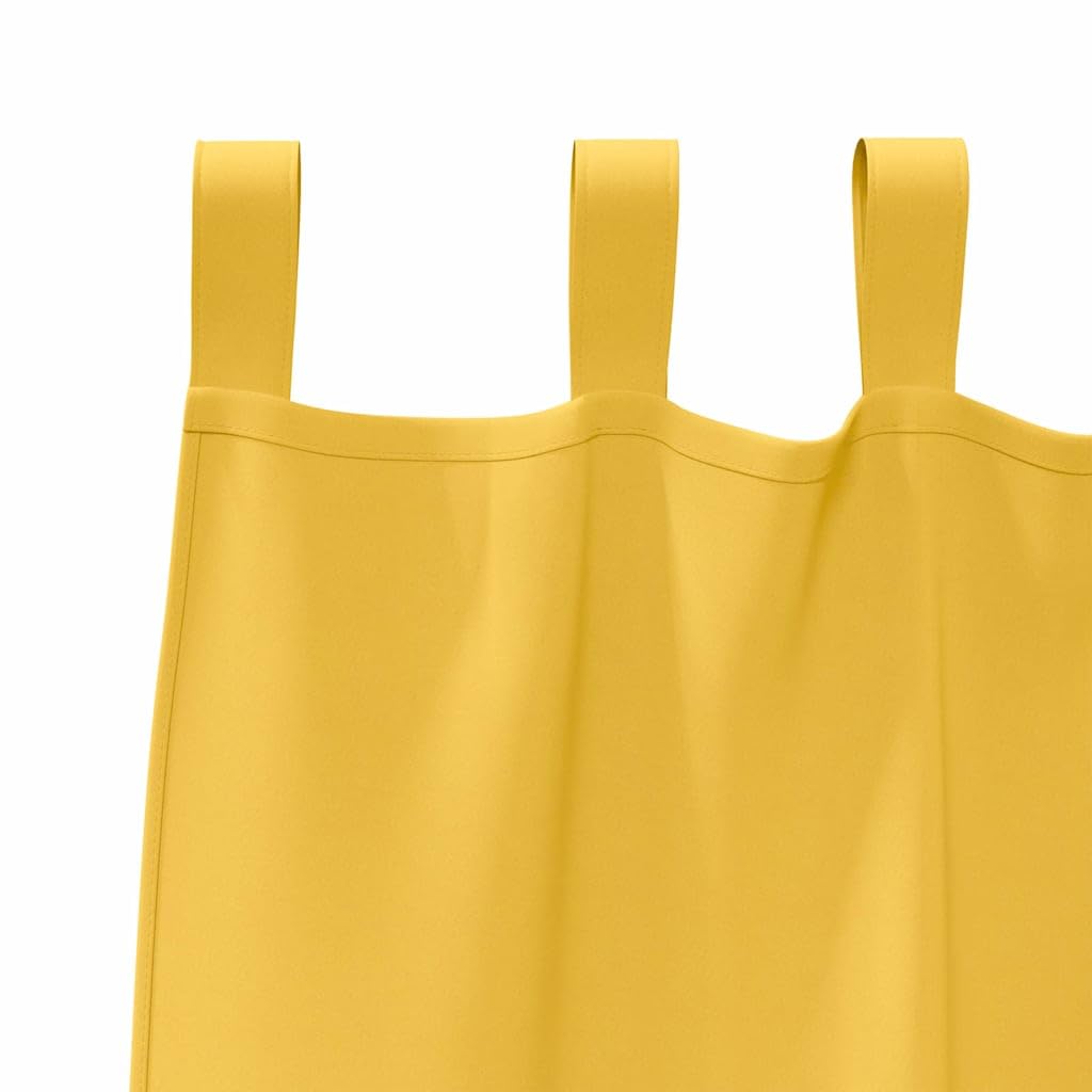 Tende oscuranti con occhielli, 2 pezzi, giallo senape, 260 x 140 cm, in poliestere, triplo tessuto, oscurante, termica, protezione dal calore, isolamento acustico, versatili, per soggiorno