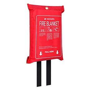 Navaris Coperta Ignifuga Antifiamma Grande – Telo Antincendio Antifuoco – Estintore da Cucina Automobile Garage – Anti Fiamma Fuoco Incendio