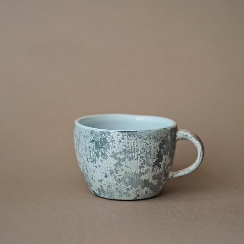 HFTTDJC Ceramic Coffee Cup Retro Office Tea Mug-Blue1
