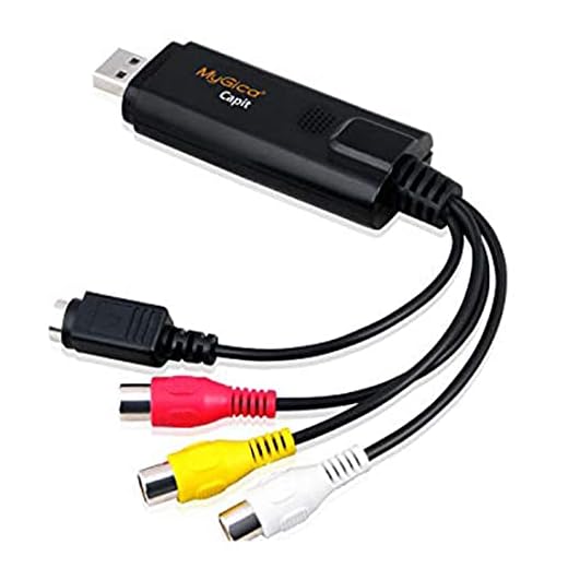 MyGica Capit Conversor de áudio/vídeo USB 2.0, placa de captura de vídeo digitaliza vídeo, conversor VHS para digital, de qualquer fonte analógica, incluindo VCR, VHS, DVD