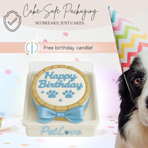 PetLove Hundetorte Happy Birthday • Geburtstagskuchen für Hunde • Geschenk für Hunde • Geburtstagstorte Hund
