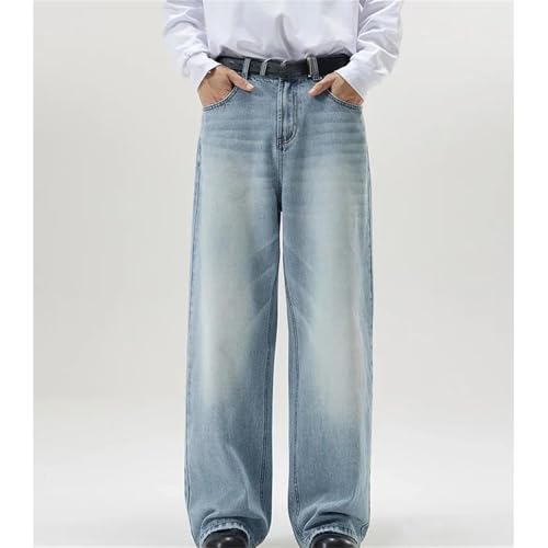 Men's Fall Distressed Jeans – Baggy Straight Denim Pants, Fashion High Street Streetwear Trousers3