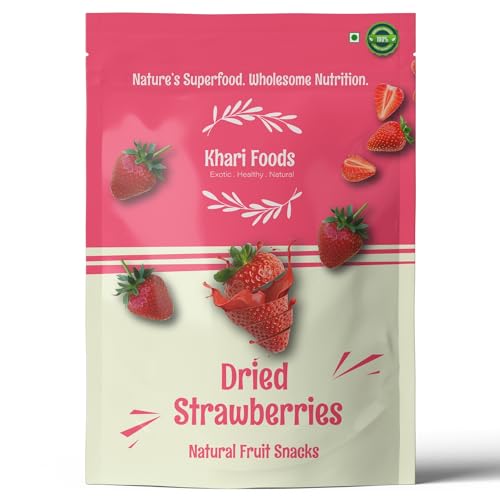 Khari Foods Whole Dried Strawberries 200g, Dehydrated Dried Fruit...