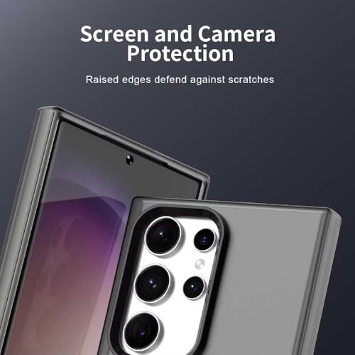 Image of Elzzi Magnetic Case for Samsung Galaxy S25 Ultra 5G Cover [Compatible with MagSafe] Slim Fit Shockproof Translucent Matte Hard Back Phone Cover with Protective Bumper for Men & Women (Black)