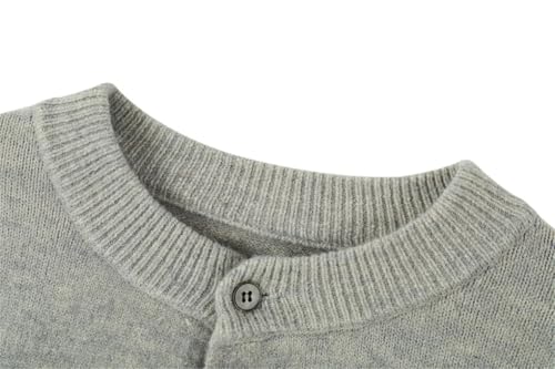 Men's Vintage Solid Color Single-Breasted Straight Long Sleeve Sweater2