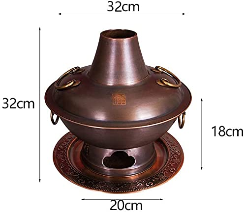 Olla caliente tradicional china de cobre puro estilo Beijing (32cm) 2