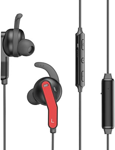 Active Noise Cancelling Earphones, AKAMATE V4.2 Bluetooth Neckband Headset Up to 92%(22dB) ANC Wireless in-Ear Headphones Magnetic Sports Earbuds with Mic, Deep Bass HD Stereo, 8 Hrs Playtime