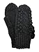 Womens Lumpy Black Knit Pom Pom Winter Mittens