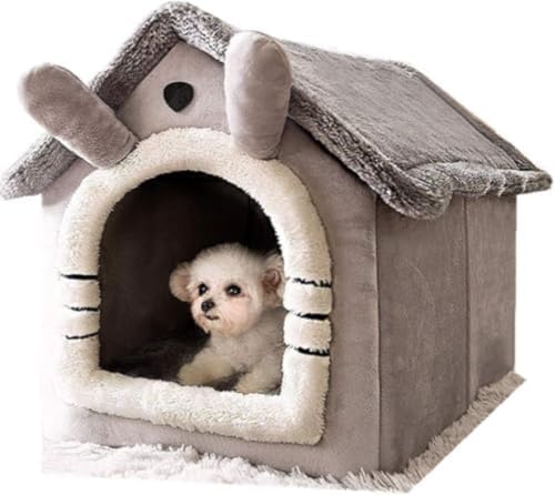 Xiraivke 折りたたみ式ドーム型ペットハウス 犬猫用ふわふわあったかいベッド 洗える取り外し可能 冬用寒さ対策キャットこたつ 寝袋休憩所遊び場兼用 ペット用品グッズ