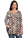 LARACE Leopard Print Tops for Women Tunics Plus Size 3/4 Sleeve Tee Shirts Loose Fit Clothing for Leggings(2X, A-Leopard08)