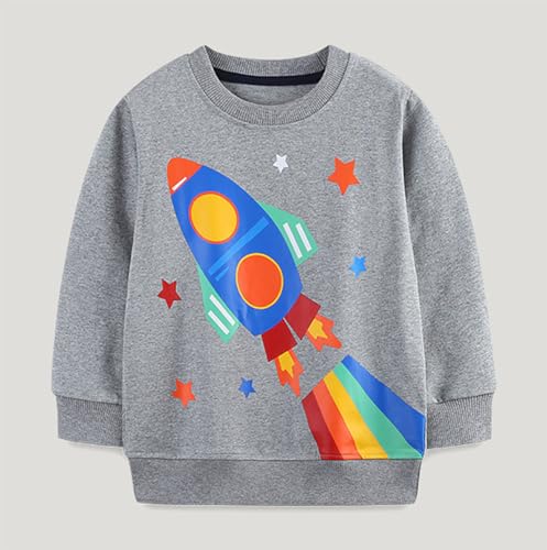 Boys Sweatshirts Casual Sweatshirts Cotton Sweatshirts Long Sleeve T-shirts Crew Neck Cartoon Tops for Boys-2603