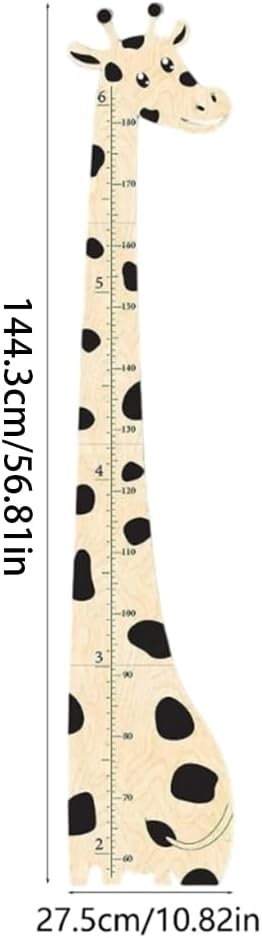 Wooden Growth Chart Lovely Giraffe Design Height Ruler for Kids Removable