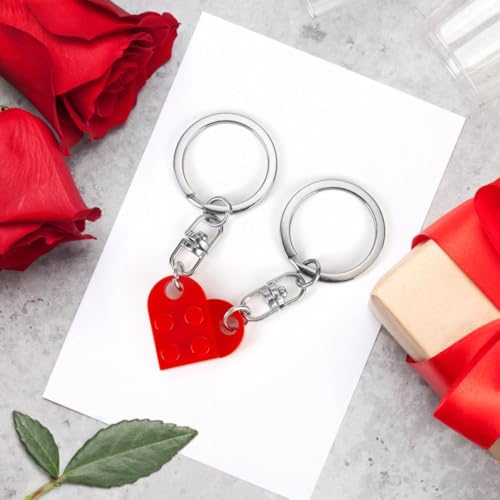 Couples Matching Stuff Gifts - Red Heart Keychain, Matching Couple Heart Keychains Decorations Christmas Valentines Day Gifts for Boyfriend Girlfriend - Image 4