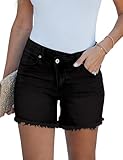 luvamia Jean Shorts Womens Stretchy Cutoff Jean Shorts for Women Black Size Medium US Size 8 to Size 10