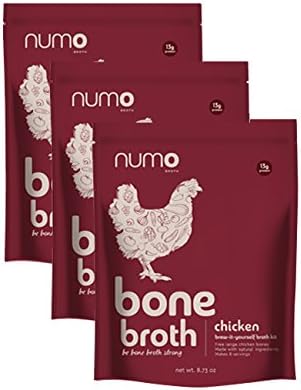 Chicken Bone Broth Kit By Numo Broth - 100% Free-Range Chicken - Pack of 3