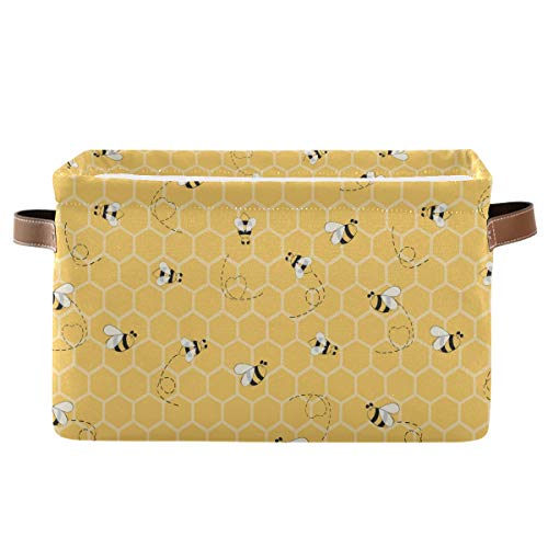 Storage Basket Cube Yellow Animal Bee Honey Comb Large Collapsible Toys Storage Box Bin Laundry Organizer for Closet Shelf Nursery Kids Bedroom,15x11x9.5 in,1 Pack Storage Basket Cube Yellow Animal Bee Honey Comb Large Collapsible Toys Storage Box Bin Laundry Organizer for Closet Shelf Nursery Kids Bedroom,15x11x9.5 in,1 Pack