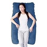 【TV雑誌で多数紹介！】ハグモッチ® 正規品 抱き枕 ふわもち 妊婦 【カバータイプ：ベロア】 安眠 枕 【寝姿勢を保つ/体圧分散】 クッション 大きい【カバー洗える/補充綿付き】エレガントネイビー