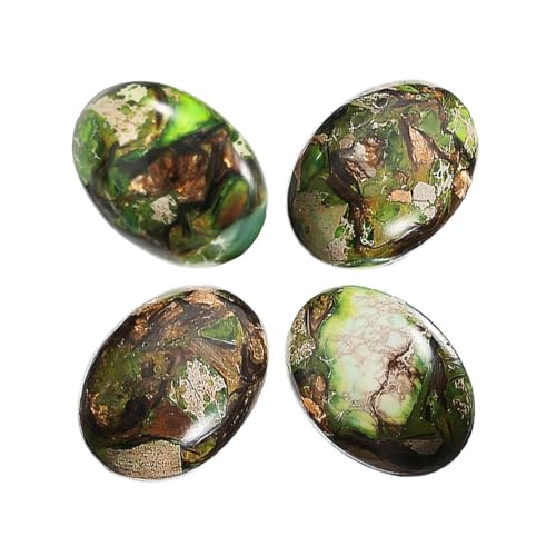 Cabochons ovales jaspe sédiments marins dos plat pour sertissage facile