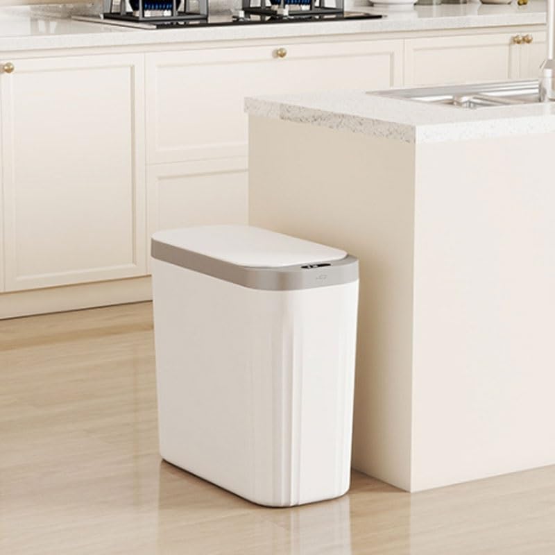 The Smart Sensor Trash Can is Automatic for Home Use in The Living Room Kitchen ABS Garbage