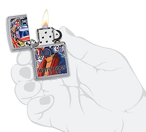 Image of Zippo Gaming Flame Logo Design Black Matte Pocket Lighter
