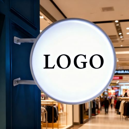 Caja De Luz Publicitaria Personalizada, Caja De Luz Redonda Personalizada Para Exteriores, Letrero Luminoso LED Impermeable De Doble Cara Con Logotipo Escaparates De Tiendas, Bares Y Restaurantes