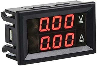 3 Digit DC 0-100V 50A/100A Voltmeter Ammeter Gauge Dual LED Digital Voltage Current Panel Meter Volt Tester Meter Amp Detector(Red & Red-10A)