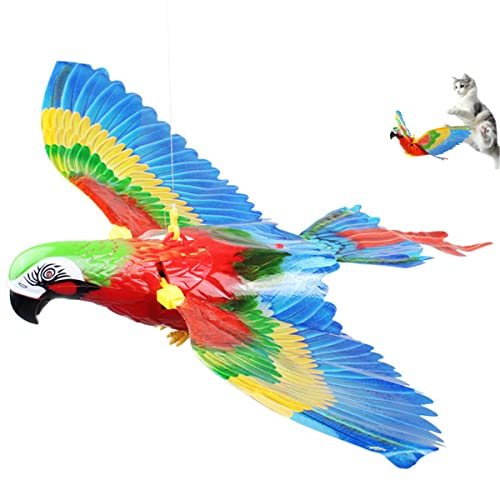 Fliegender Vogel Katzen Spielzeug, Simulation Interaktives Spielzeug für Katzen, Elektrisch Automatisch Interaktives Katzenspielzeug Vogel Fliegt für Hauskatzen, Hängendes Katzen Spielzeug Cover