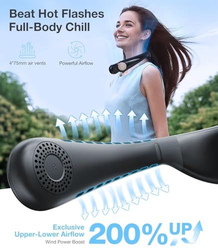 Image of TORRAS COOLiFY Air Neck Fan Air Conditioner with Real Semiconductor & Dual-Airflow Pro Cooling, Ultra-Light Portable Rechargeable, Original Imported - Black