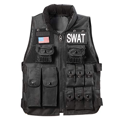 Tougou Tactical Vest Outdoor CS Field Breathable Combat Training Vest Adjustable for Adults/Kids