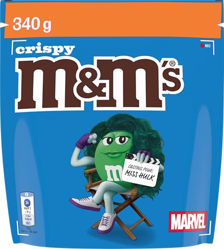 M&M'S CRISPY - Bonbons Chocolat au Lait & Riz Soufflé - 340g Sachet de Chocolats