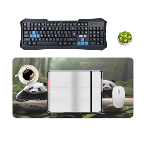 Alfombrilla de escritorio grande con diseño de panda impermeable miniatura 4