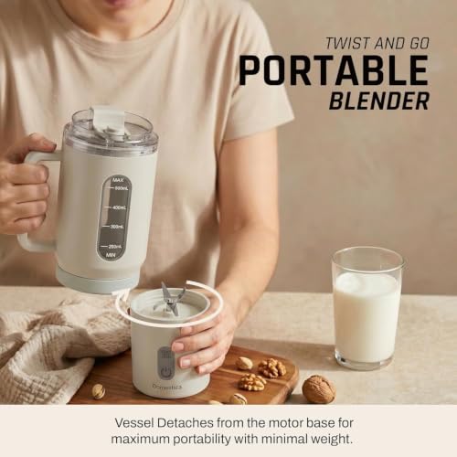 Image of Domestica Blendo Portable Blender for Smoothie and Juices | Portable Juicer Mixer Blender for Fruits with 6-Blade Ice Crushing, 18000 RPM Motor | Compact Mixer Grinder | BPA-Free 500ml