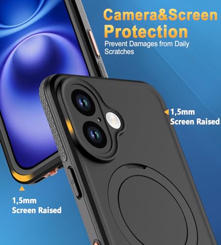 Coque étanche iPhone 16 anti-choc noire avec protection d'écran