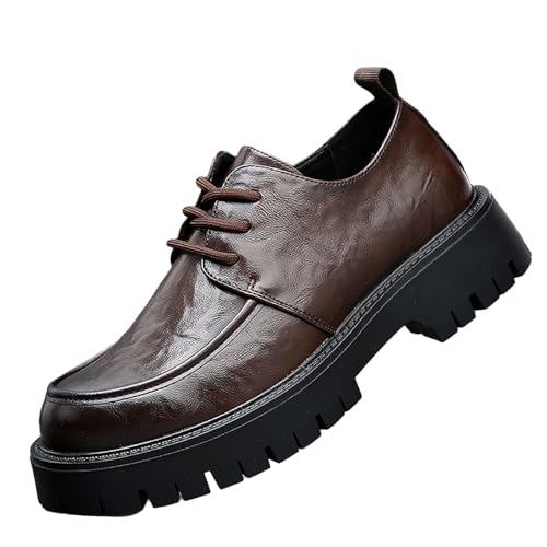 Men's Genuine Leather Shoes Anti-Slip Rubber Sole Comfortable Business Casual Wedding Formal Slip-Resistant Dress Shoes