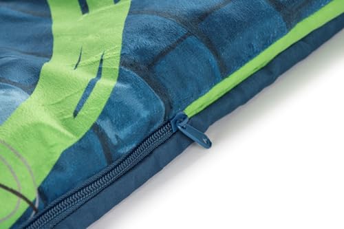Image of Jay Franco Kids Slumber Bag and Pillow - 54 x 27 Inch Comfy Indoor Sleeping Bag for School and Sleepovers, 2 Piece Set, Blue - Teenage Mutant Ninja Turtles