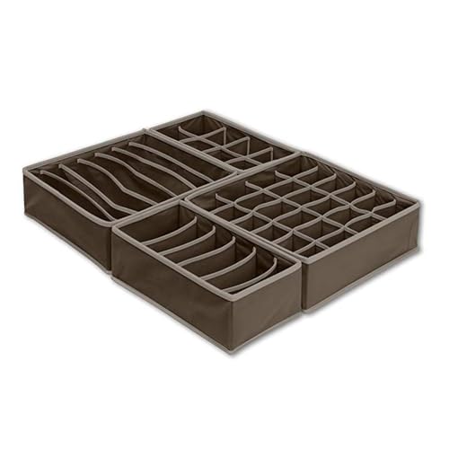 La mejor selección de Organizadores de gemelos para armario para comprar online. 43 organizadores de cajones ropa interior corbatas - para ropa interior Sujetadores Calcetines Corbatas Bufandas Gris Juego de 4 (Marrón)