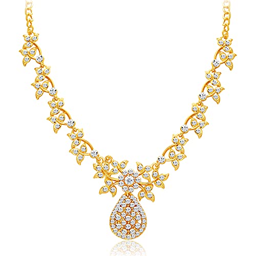 Stunning Plated Ad Necklace Set - 2557NADP550SK