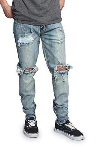 Men's Destroyed Skinny Fit Denim Jeans