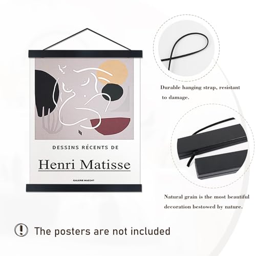 Image of Artmag Magnetic Poster Hanger Frame, 23x35 23x34 23x23 Light Wood Wooden Magnet Canvas Artwork Print Poster Hangers Frames Hanging Kit (Black, 23 inch)