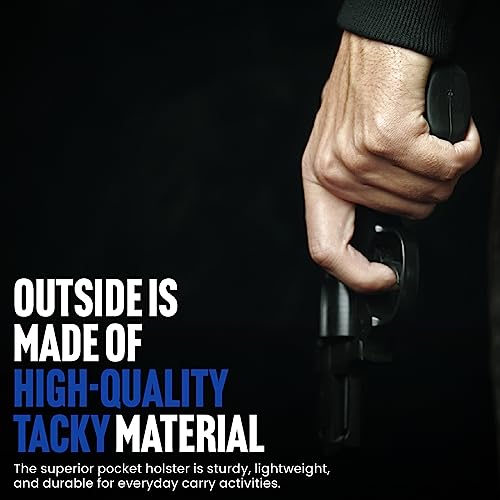 Desantis Nemesis Pocket Holster For Pistols, Made Of Quality Tacky Material, Ambidextrous, Unisex Gun Holster, Fits Ruger Lc9, Springfield Xds, Berretta Nano, Glock 42 W/Ct Lg-433 Red + Green, Black #TOP3