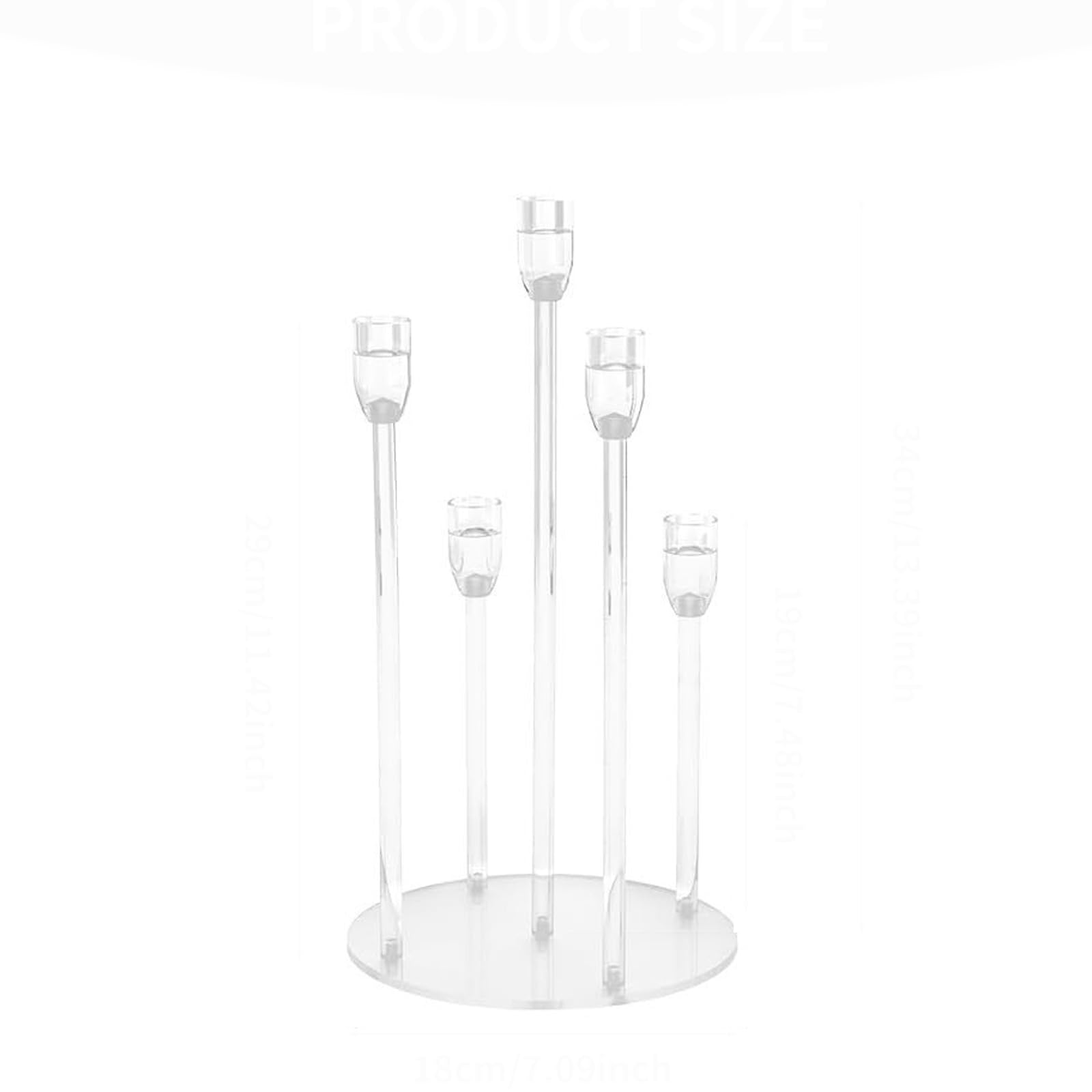 Portavelas de alta calidad para decoración del hogar, candelabros cónicos transparentes, elegante diseño de candelabro, 500 g, peso adecuado para decoración de interiores, regalo de casa nueva