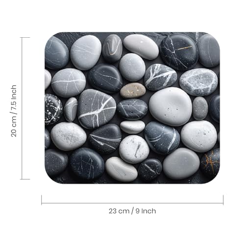 Image of Premium Non-Slip Mouse Pad | Smooth Surface for Optical & Laser Mouse | Durable Base Designs | Ideal for Office, Home & Gaming (Square Stone Pattern)