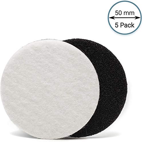 Image of Glass Polish 2 inch (50mm) Pack of 5 Felt Polishing Pads for Polishing Glass, Plastic, Metal and Marble - GP11006 | For Cerium Oxide Glass Polishing, Scratch Removal, Plastic & Headlight Restoration, Metal Polishing & Clear Coat Finishing