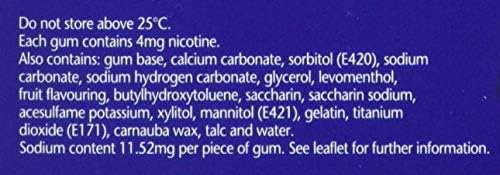Nicotinell Nicotine Gum, Quit Smoking Aid, Fruit Flavour, 4 mg, 96 Pieces