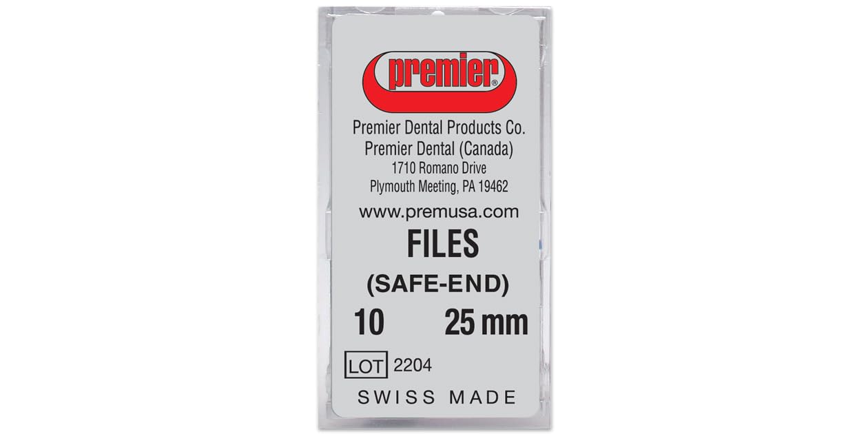 Premier 9053202 Stainless Steel Endodontic K-File with Tactile Plastic Handle, 10 Size, 21 mm Length, Red (Pack of 6)