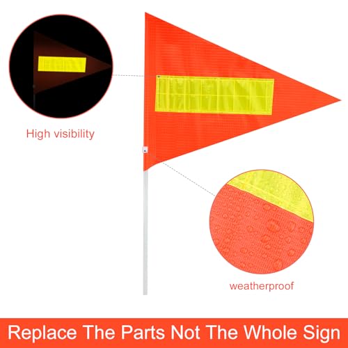 Replacement Safety Flags 2Packs Compatible with Step2 Reflective Caution Flag for Kid Alert Street Safety Sign Weatherproof Warining Flag for Neighborhood Safety Sign