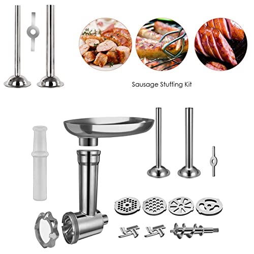 Homyl Acessório para moedor de carne adequado para Kitchen Aid, moedor de carne, enchedor de linguiç